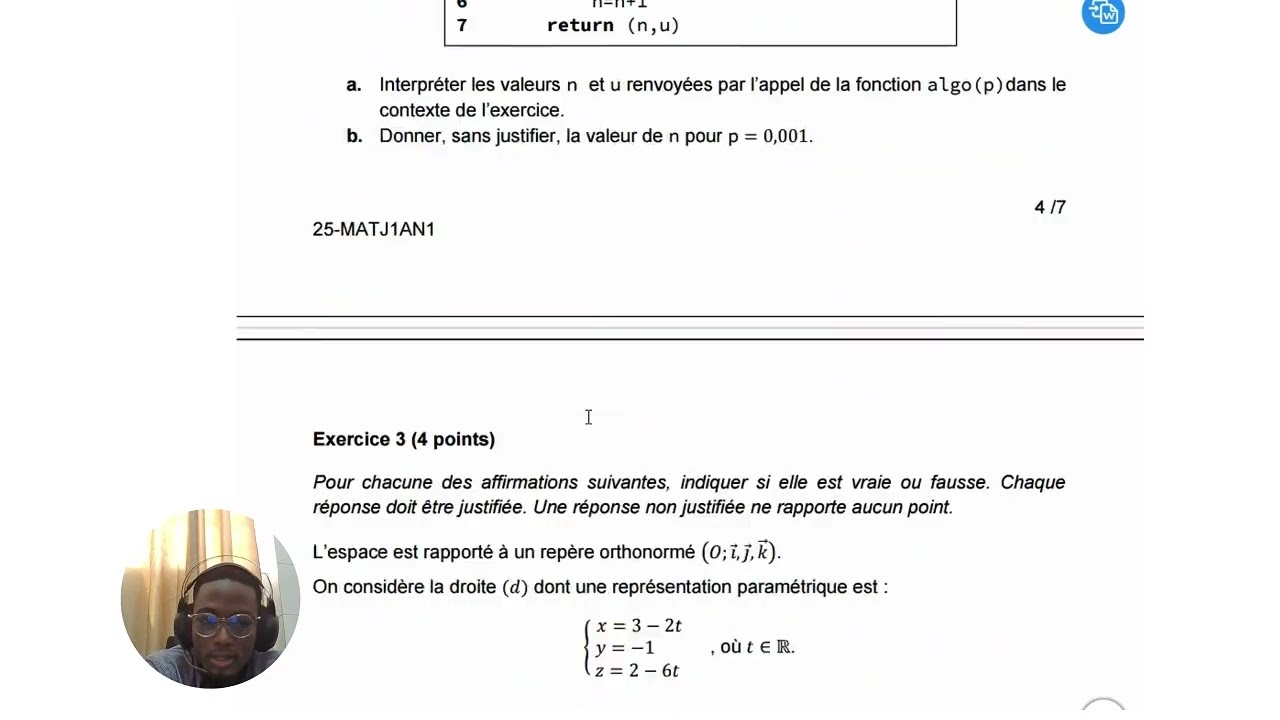 Présentation du sujet du BAC Amérique du nord spécialité maths #maths #bac2025 #france #aefe #togo