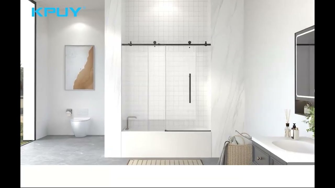 How to Install:KPUY S9811D Frameless Sliding Shower Door