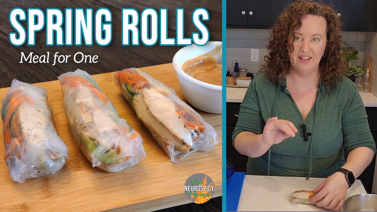 Super Simple Spring Rolls and Homemade Peanut Dipping Sauce | Meal for One