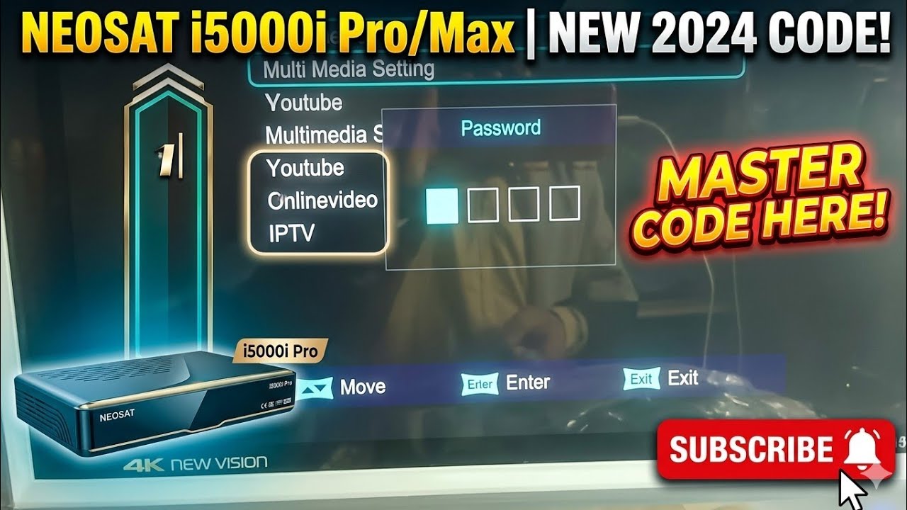 Neosat i5000i Pro Multimedia Sharing Code new Receiver 2024 |neosat i5000 pro max master code