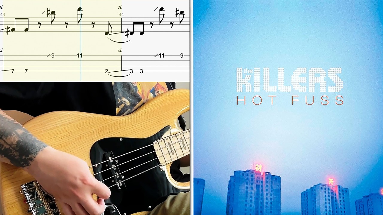 The Killers – Somebody Told Me BASS COVER with TABS