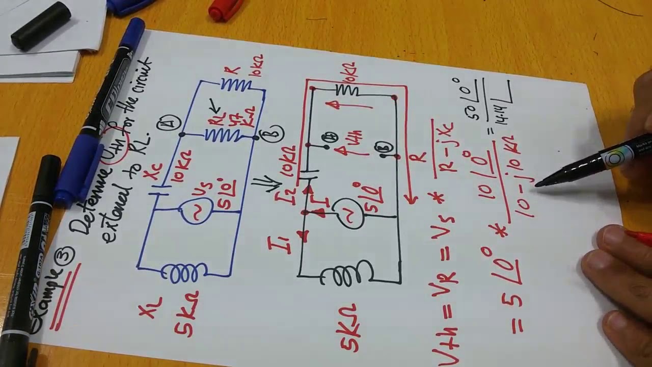 Thevenin's Theorem in AC circuits: Examples- Part 2 كيفية أيجاد ممانعة ثفنن في دوائر التيار المتناوب