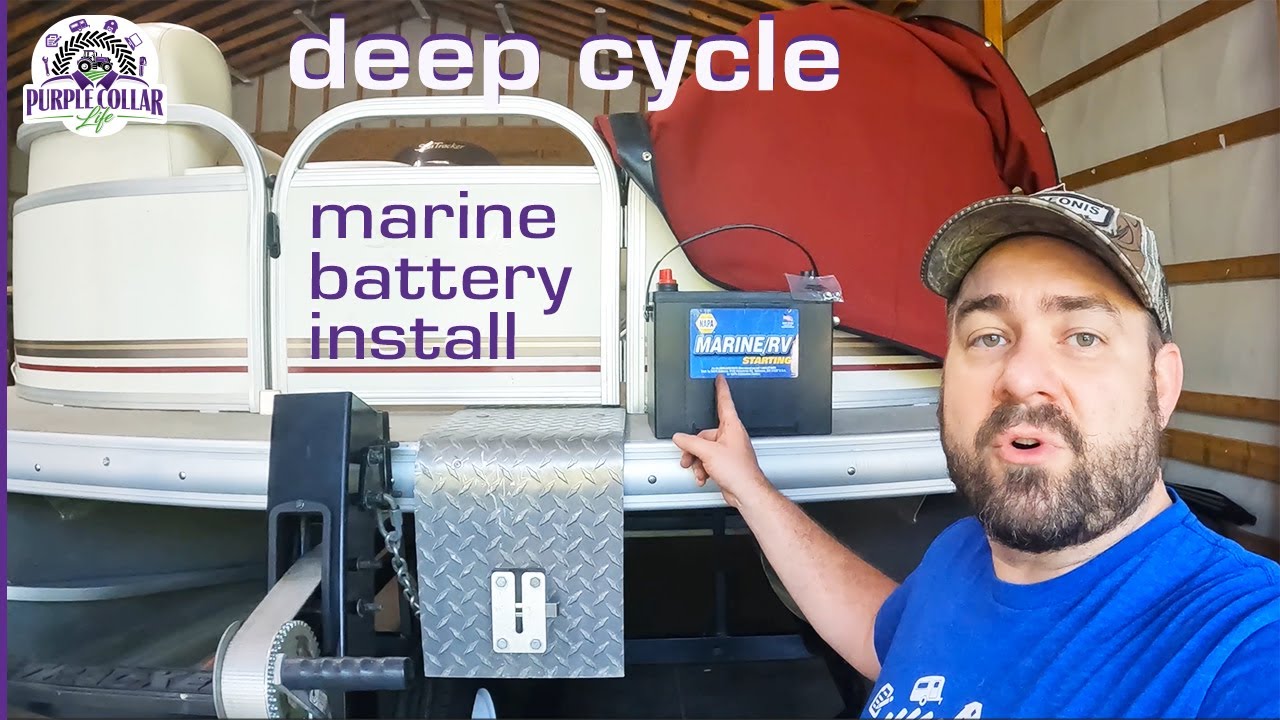 Installing a new battery in pontoon boat. NAPA Marine RV Starting battery