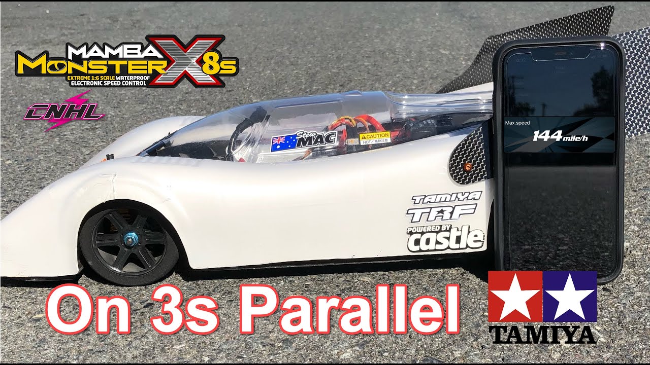 Tamiya TRF 144mph speed run on 3s.