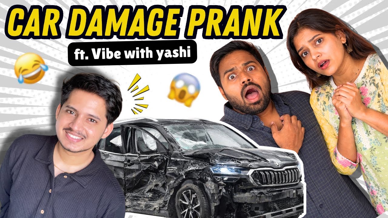 Car Damage Prank on @Shivani_Yash_Mathadhikari  😂 | Didi Ghabarli🤪❤️ | Epic Reaction Gone Wrong 😂