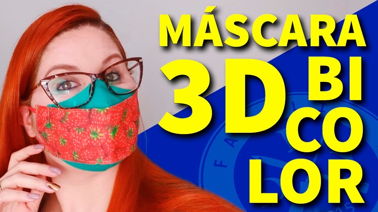 MÁSCARA 3D BICOLOR MOLDE TRADICIONAL - 2 CORES - FAMÍLIA DIY