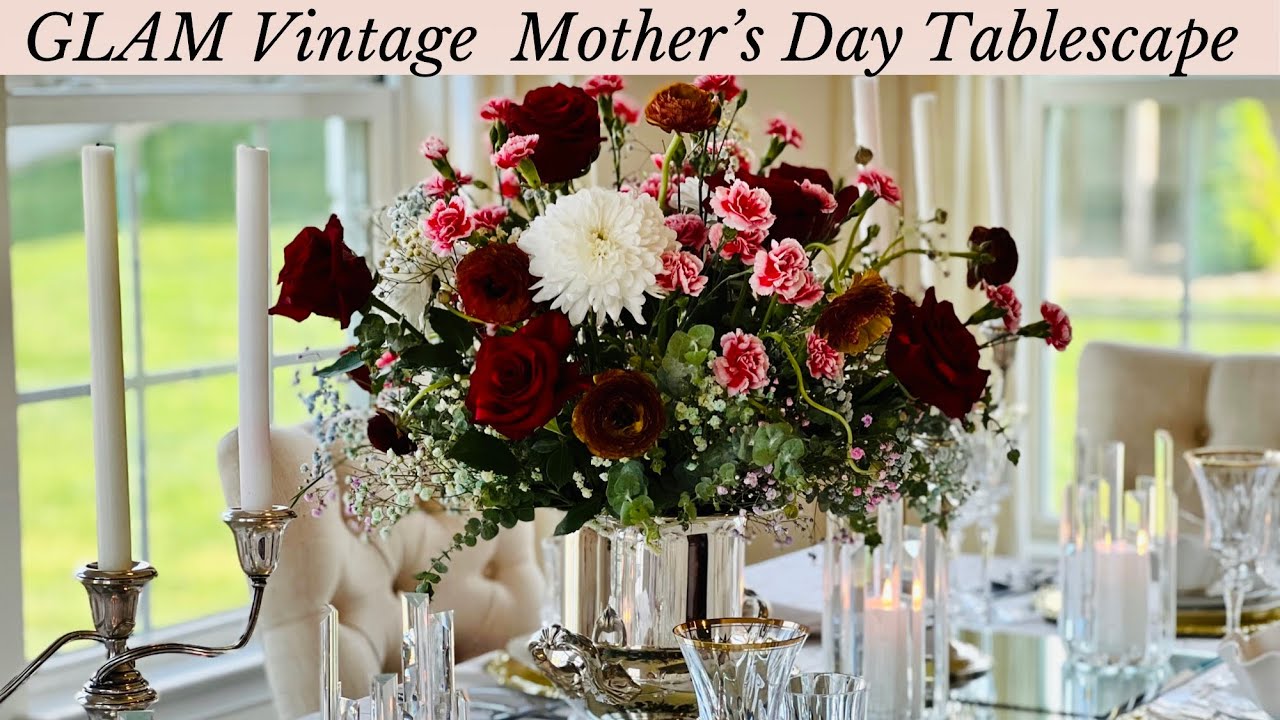 GLAM VINTAGE MOTHER'S DAY TABLESCAPE: See How I Decorate on a Budget! 