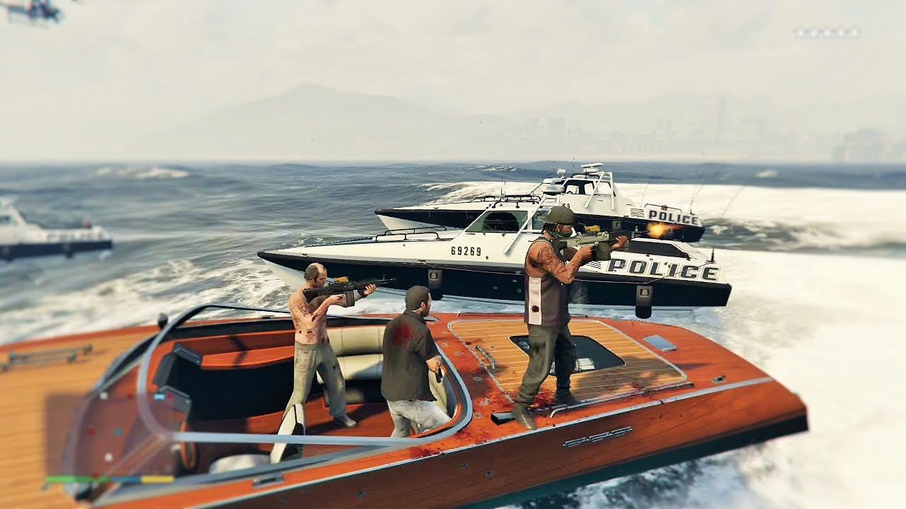GTA 5 - Franklin, Michael and Trevor Five Star Escape # 20