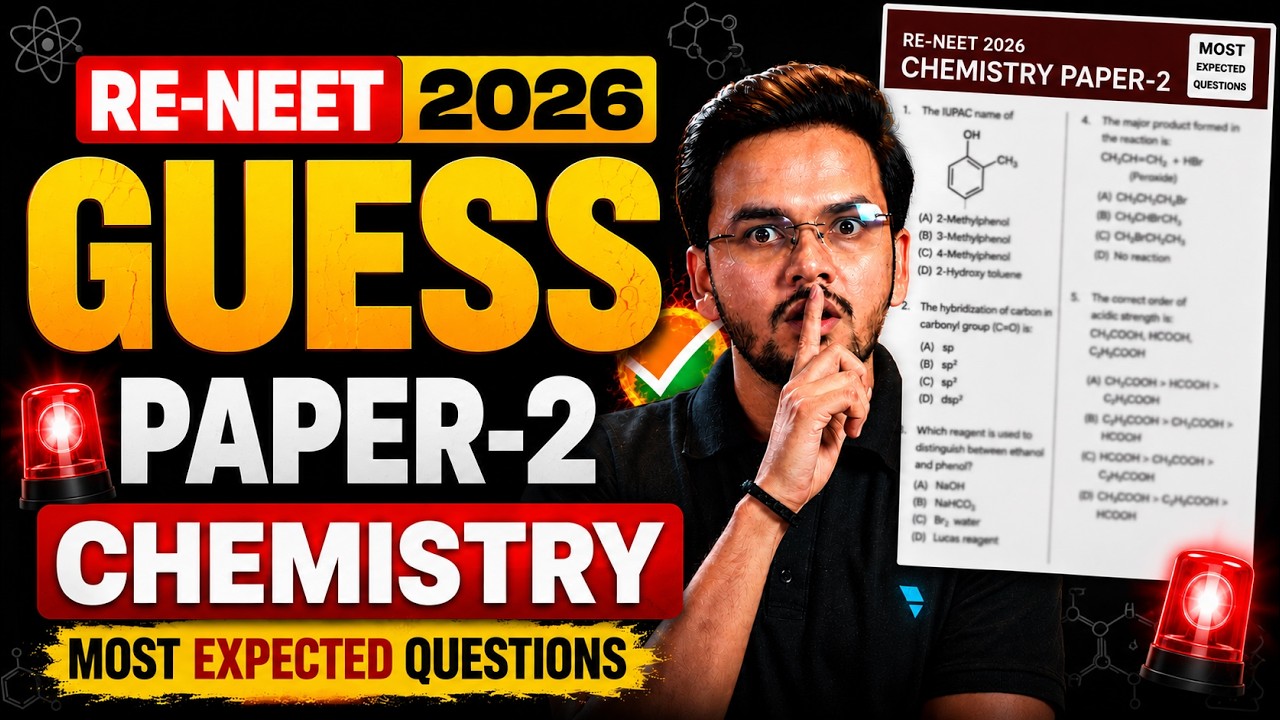 RE-NEET 2026 Chemistry GUESS PAPER-2 | 45 Most Expected Questions | Shikhar Sir