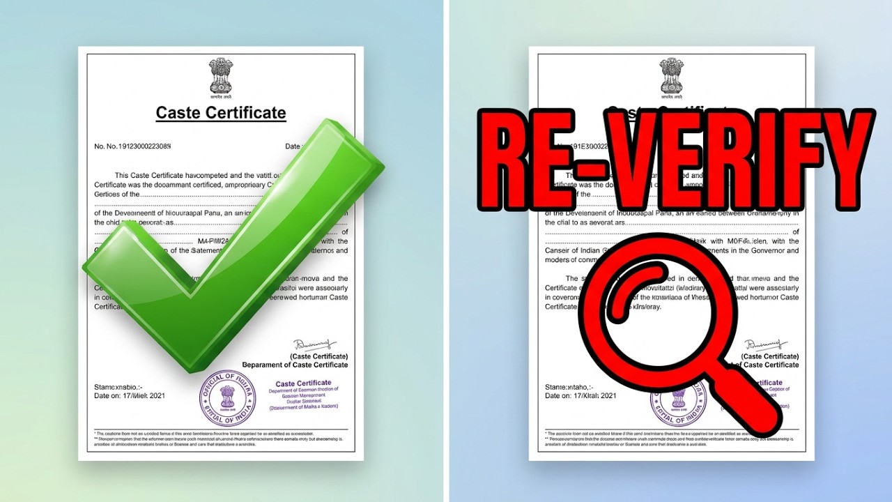 Caste Certificate Re-verification Order [Revalidation]