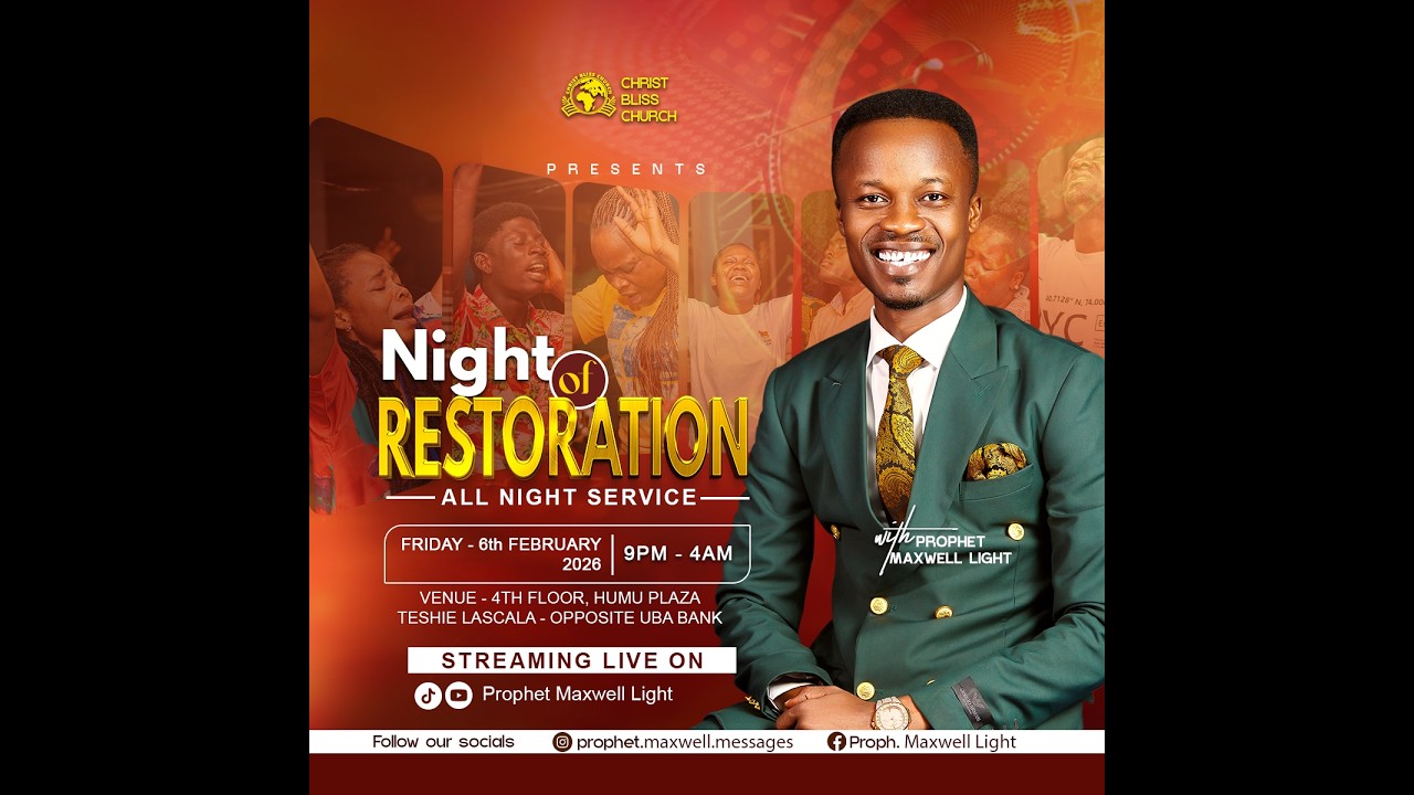 NIGHT OF RESTORATION SERVICE with Prophet Maxwell Light || 6th February 2026 || CBC