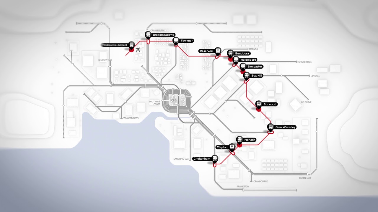 Suburban Rail Loop network map