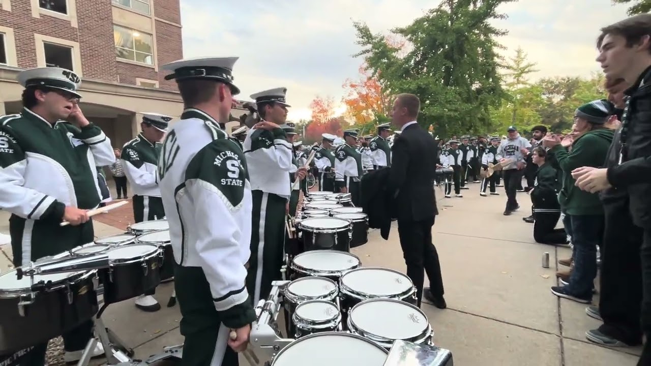 MSU Drumline - Cigar Guy Performance before scUM Game
