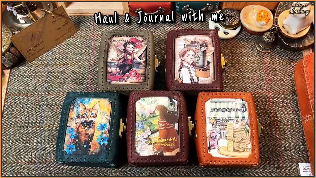 ASMR🎧📑동화로 꾸며 본✨[스튜디오 제이앤에스_'베지터블 가죽 미니미니 그래픽 보관함']💼✨| College | Handmade | Leather | Leather box