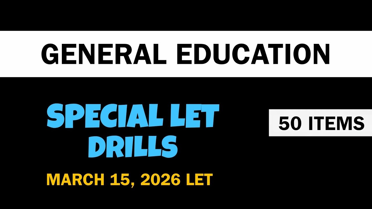 Gen Ed | SPECIAL LET DRILLS