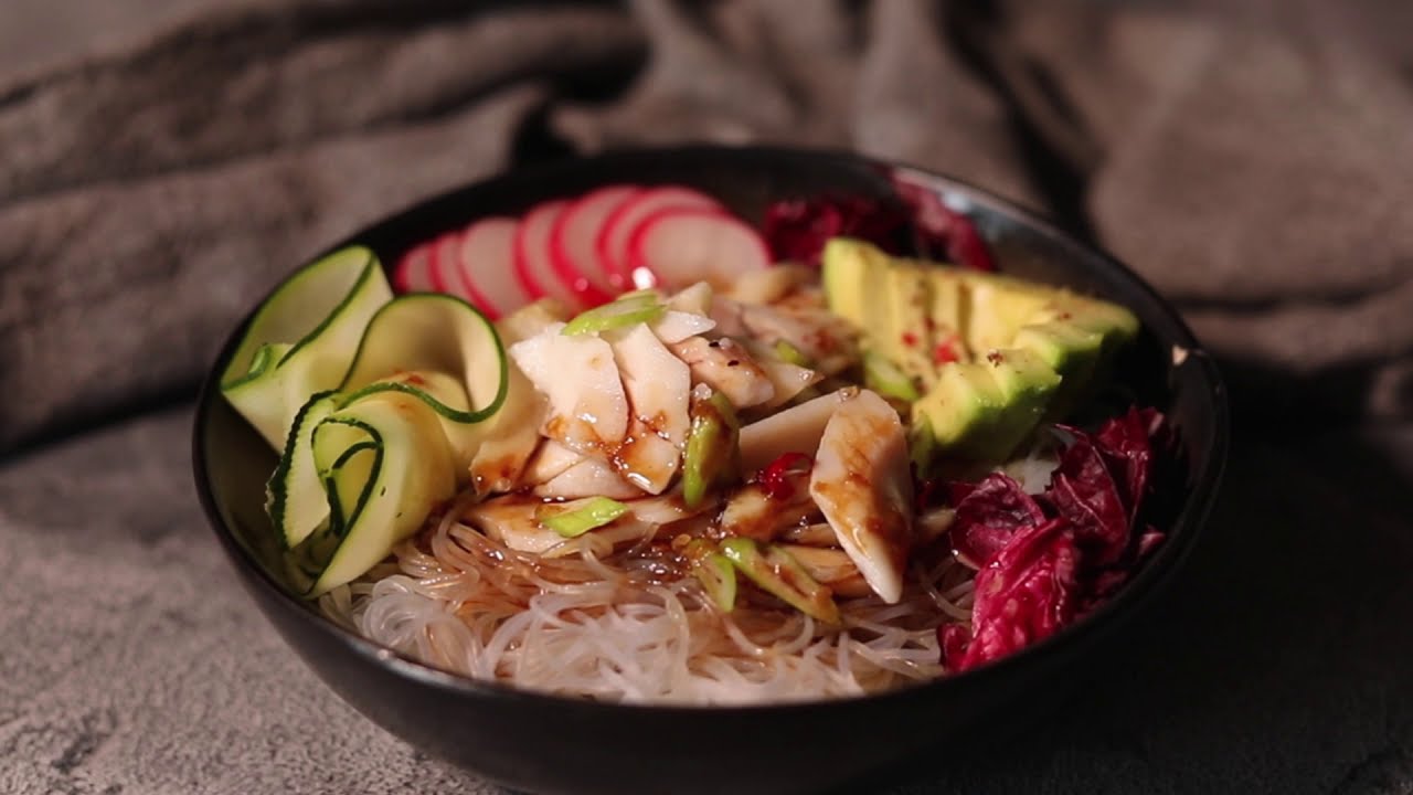 Poke bowl with smoked sea bass