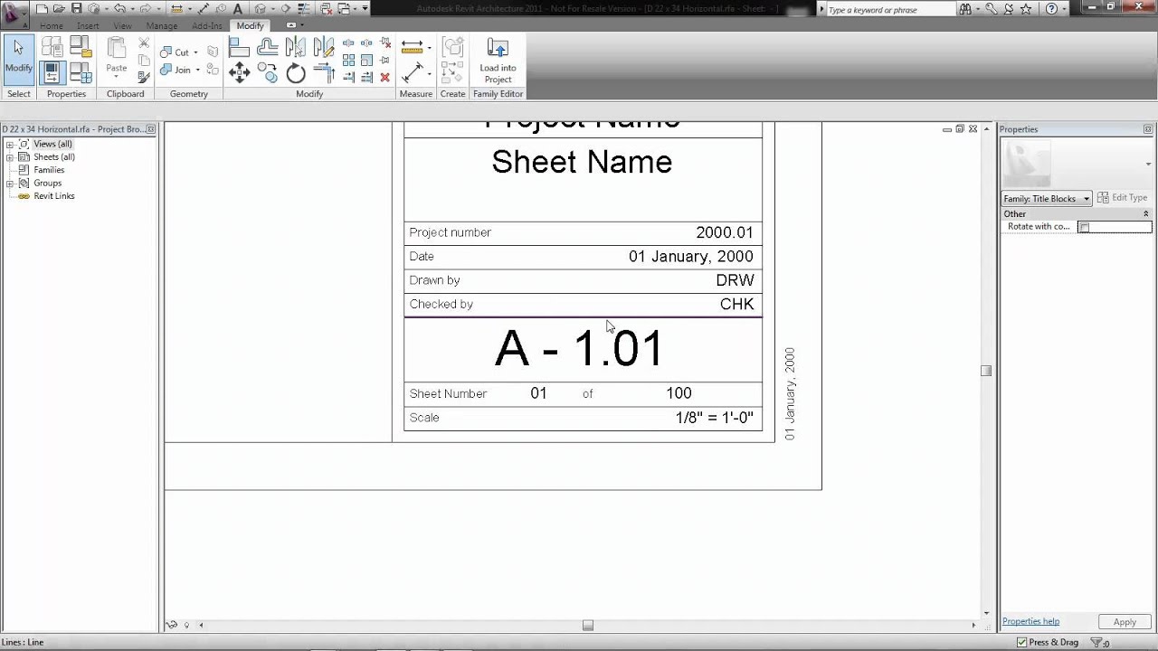 Revit 2012: Creating a Title Block Parameter