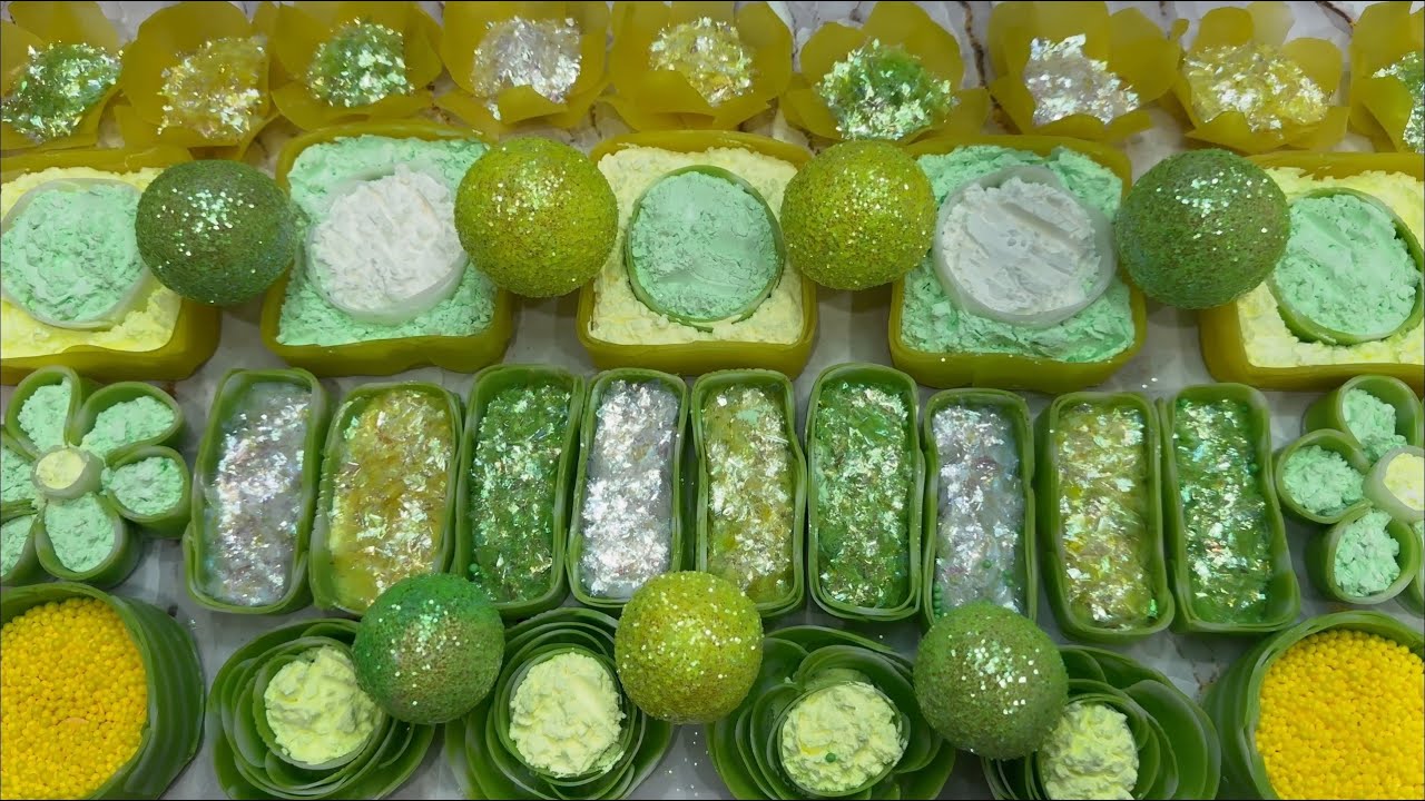 ASMR soap 🧼🟡Crushing soap boxes with srarch 🍀🟢 Dry soap crushing 🧼Clay cracking 🟢🟡