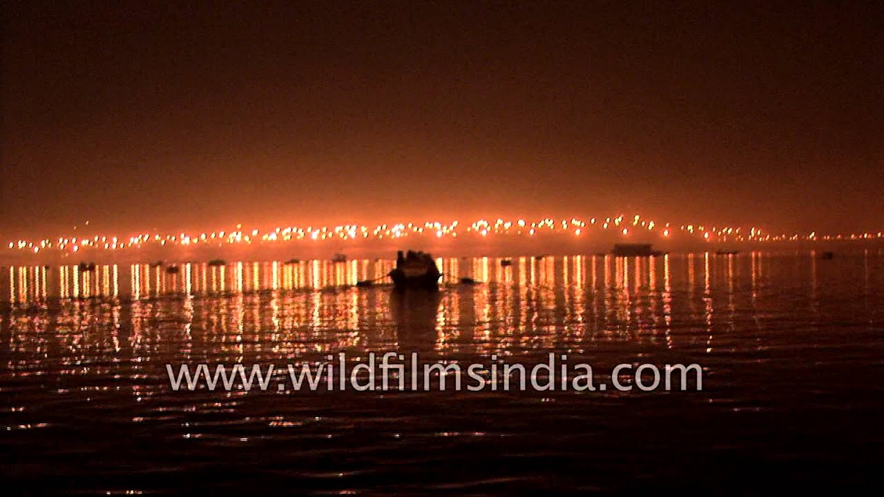 Evening view of Sangam during Kumbh Mela : Allahabad
