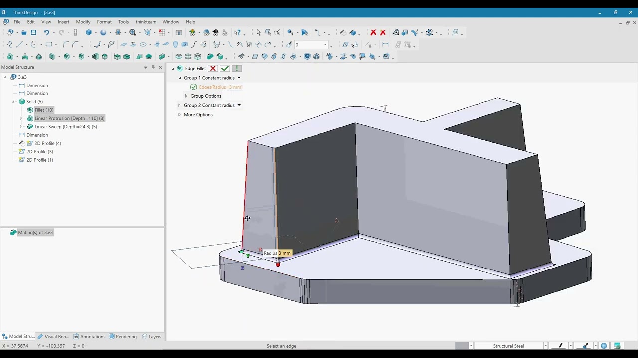 ThinkDesign - Example part, Video 2