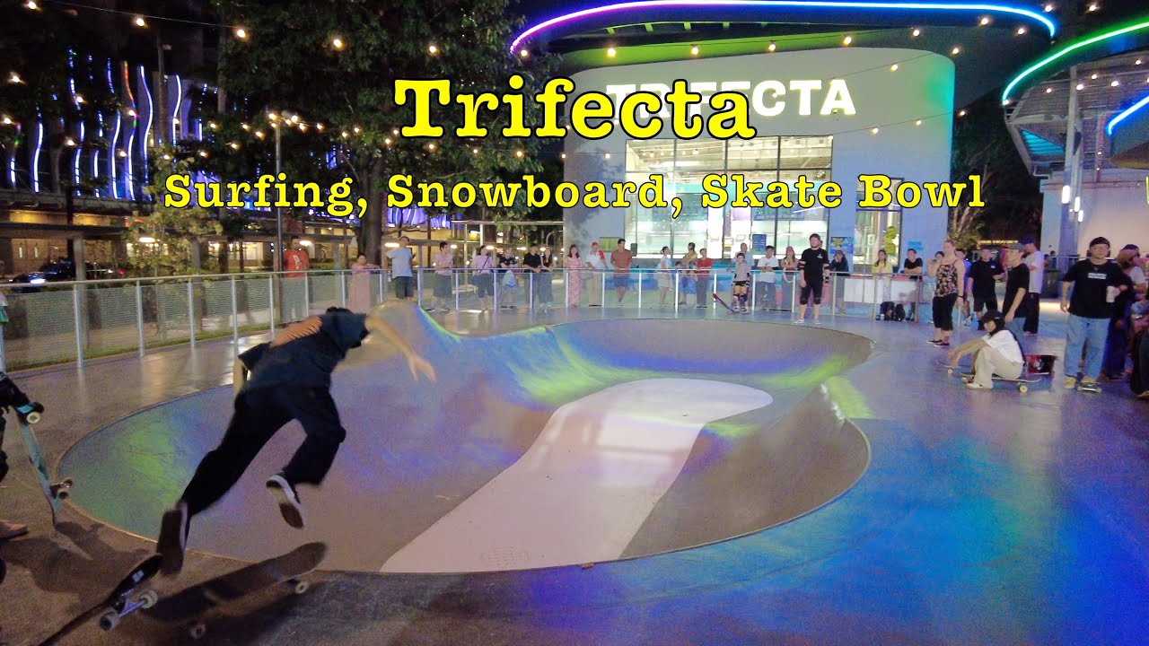 (NEW) Trifecta - Surfing, Skiing Snowboarding & Skateboard sports facility 4K #singapore #surfing