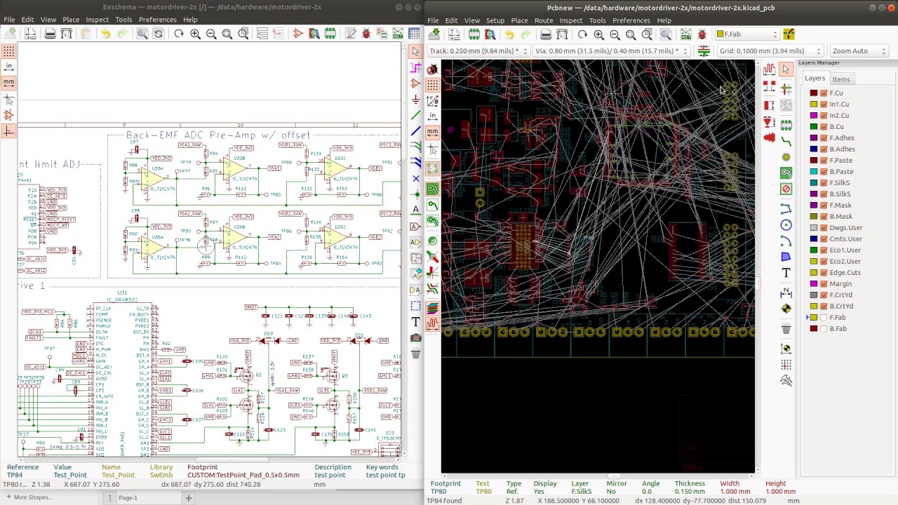 Схема печатной платы KiCad №10: корректировка посадочных мест и выравнивание элементов