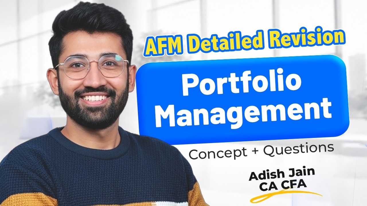 AFM Portfolio Management Revision May 26 | All Concepts & LDR Questions | CA Final AFM