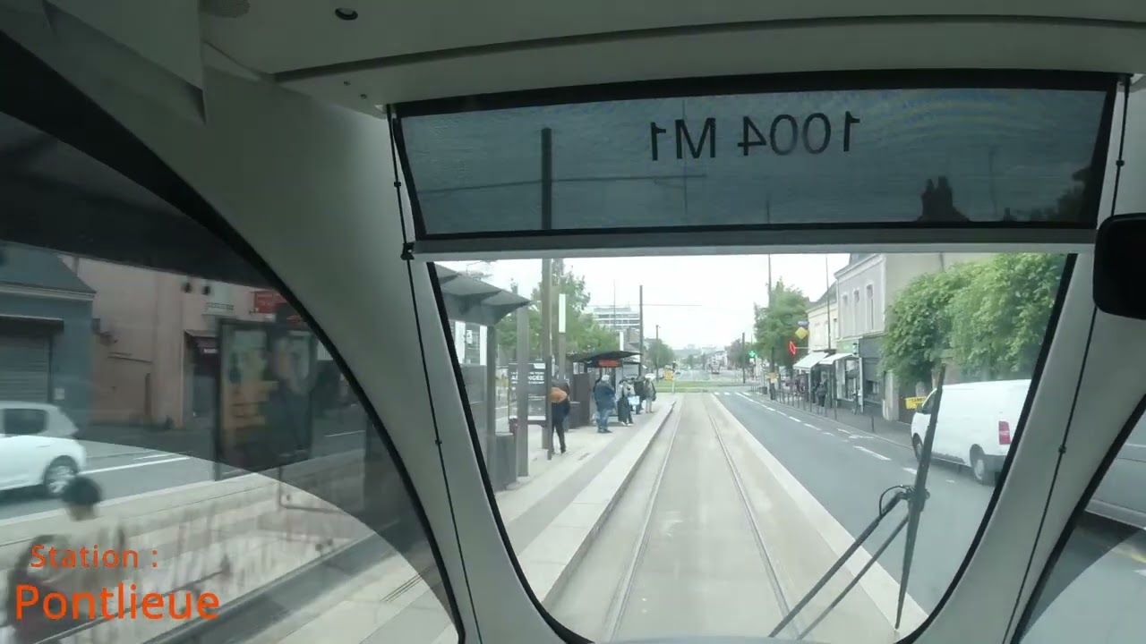 Cab ride tramway Le Mans - Ligne T1 : Antar&egrave;s Stade Marie Marvingt - Universit&eacute;