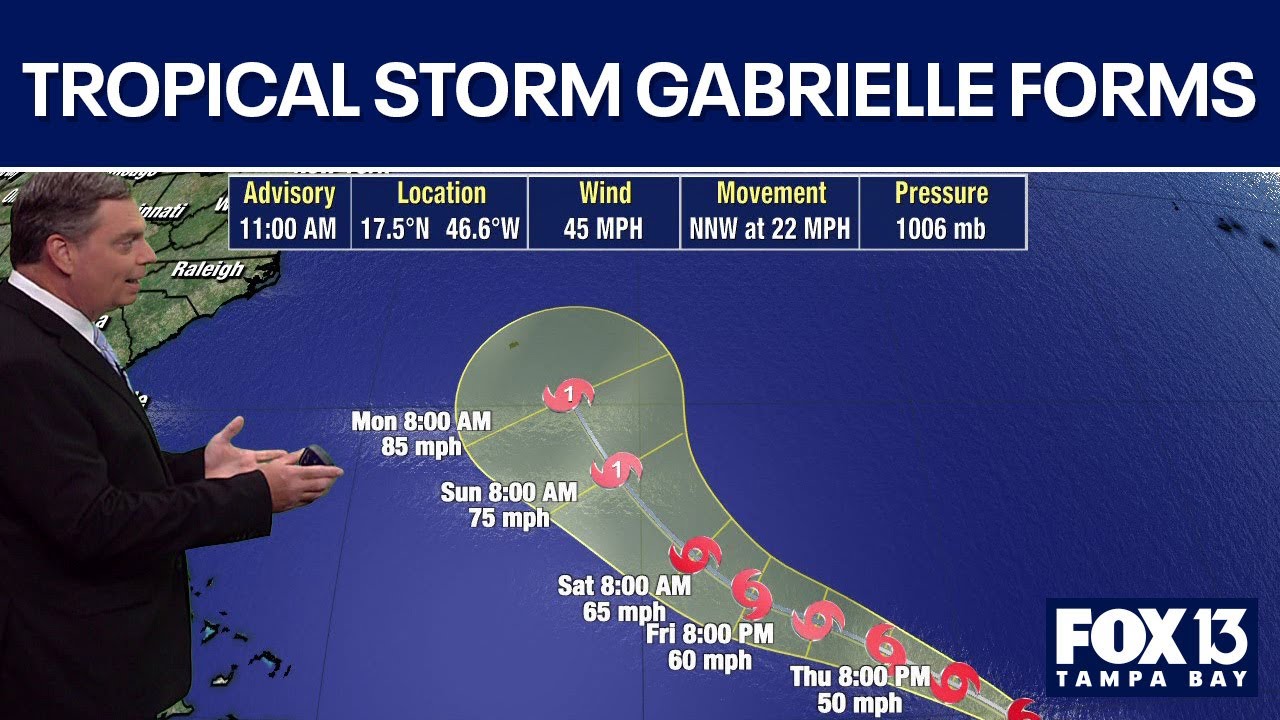 Tropical Storm Gabrielle forms in Atlantic Ocean