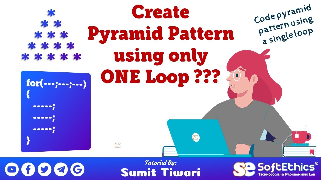 Pyramid Pattern Program using only ONE LOOP