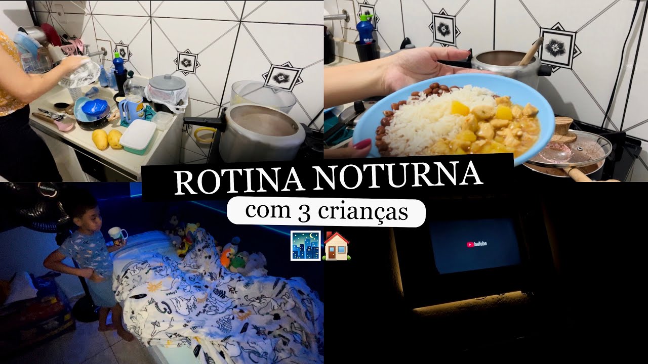 ROTINA NOTURNA COM 3 CRIANÇAS | ROTINA DE MÃE E DONA DE CASA | Monique Moraes 