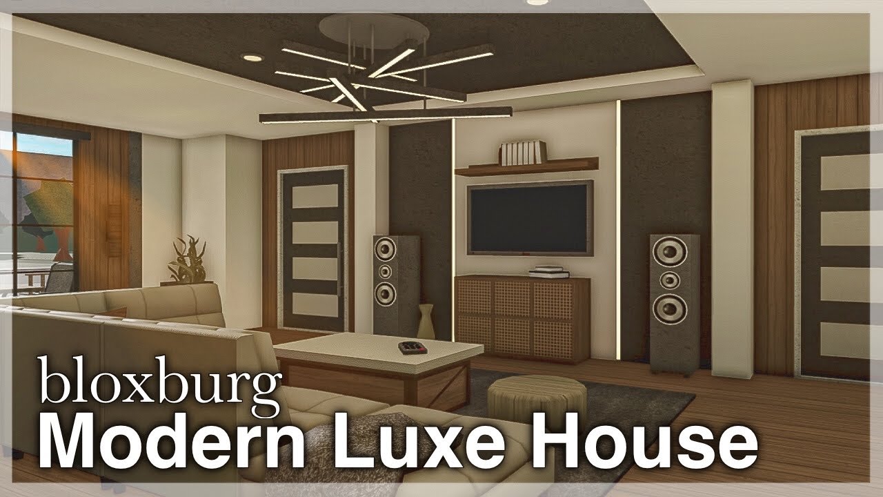 Bloxburg - Modern Luxe Family House Speedbuild (interior + full tour)