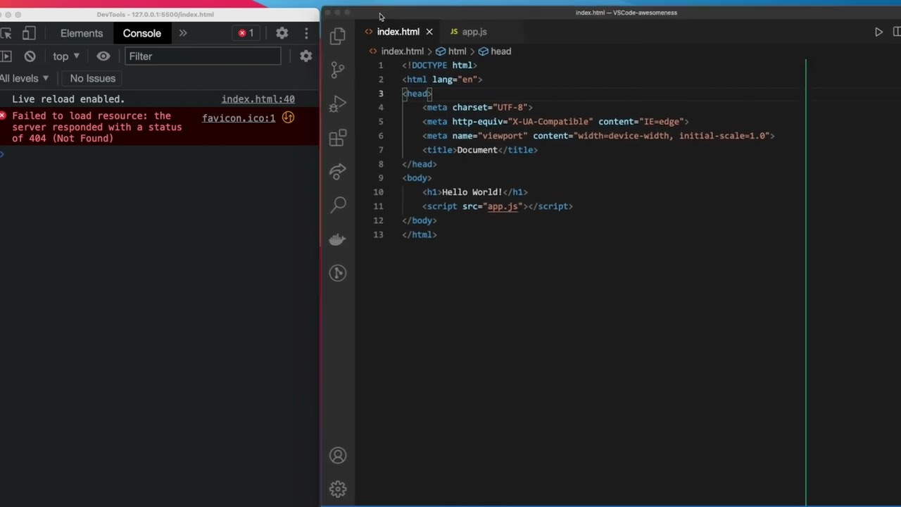 Setting up VSCode & Chrome Console