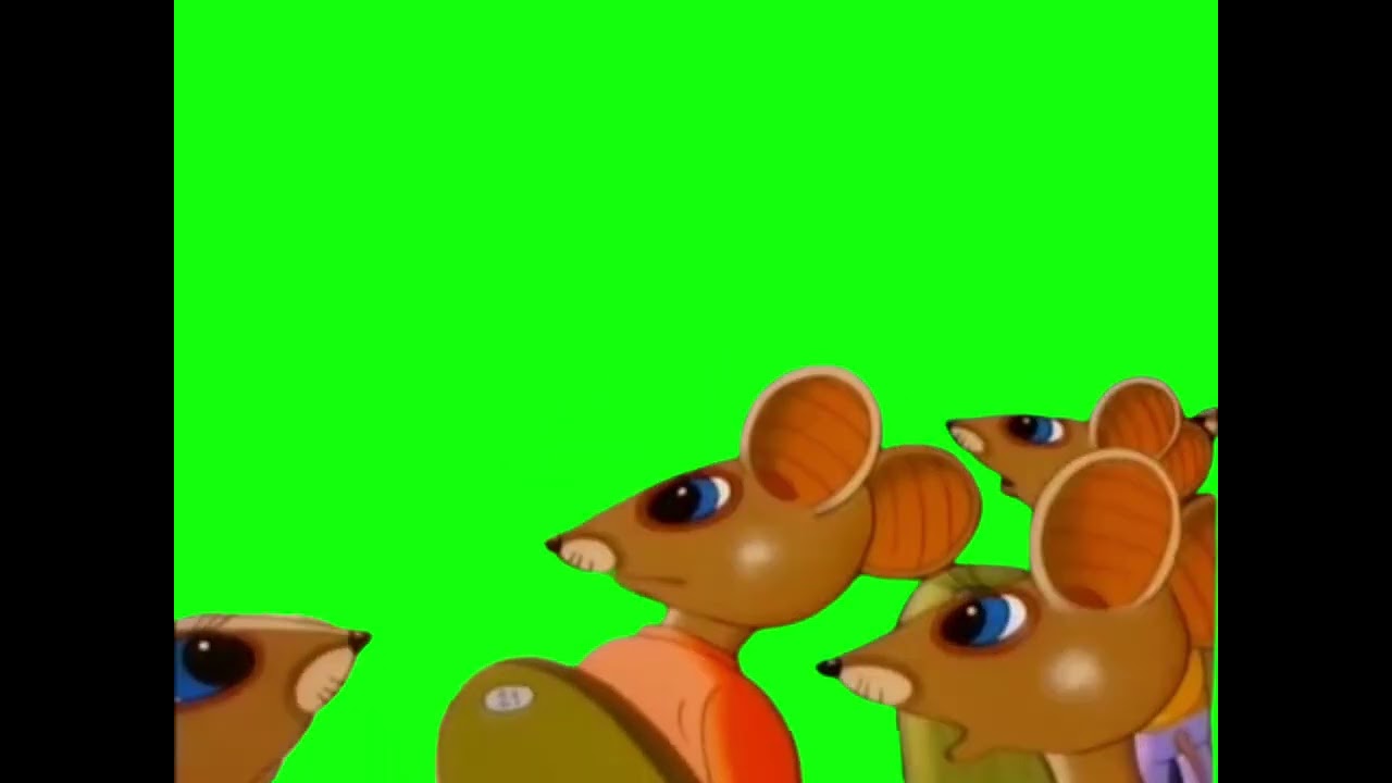 Here Comes the Cat (1992) Theater mice reaction green screen