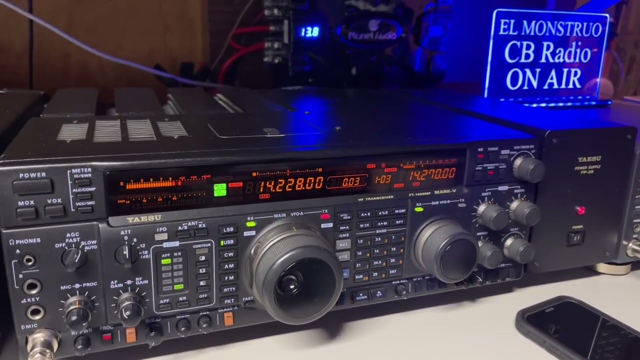 !!! LINEA YAESU FT-1000 MP Mark V/ MD-100/ SP-8/ 50 MHZ TRANSVERTER  FTV-1000 !!! “QSO Javier TI2JS”
