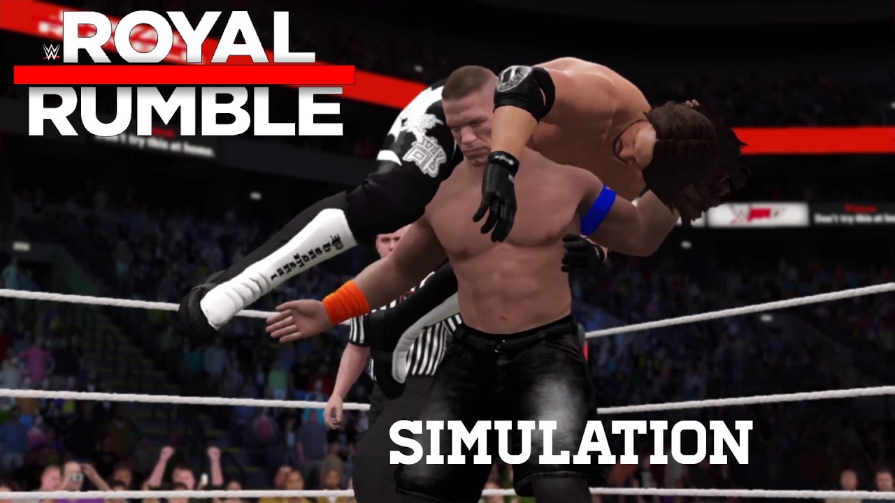 WWE 2K17 SIMULATION: John Cena vs AJ Styles - Royal Rumble 2017 Highlights