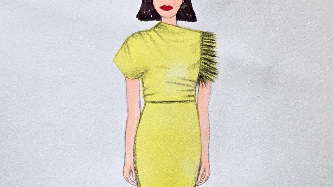 Elegance in Yellow 💛 - Fashion Illustration Process #42 | ZENA