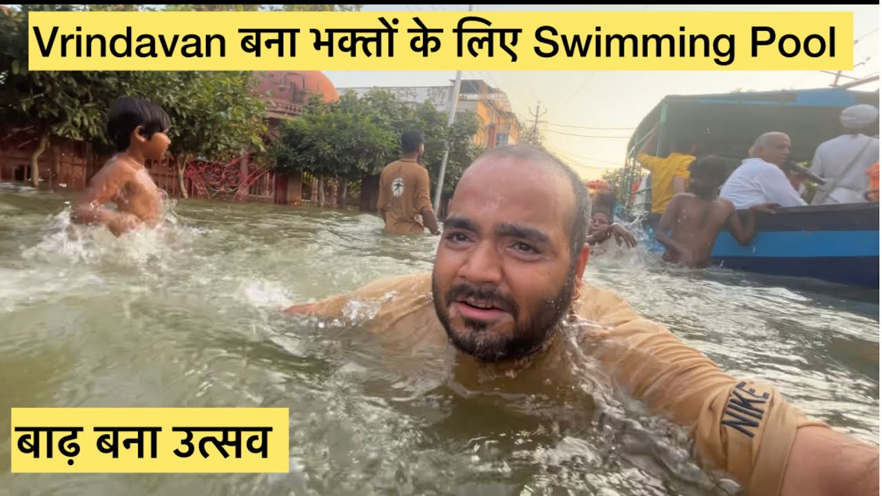 VRINDAVAN बना भक्तों के लिए Swimming Pool | Yamuna में भक्तों का मेला | UDTA AKASH