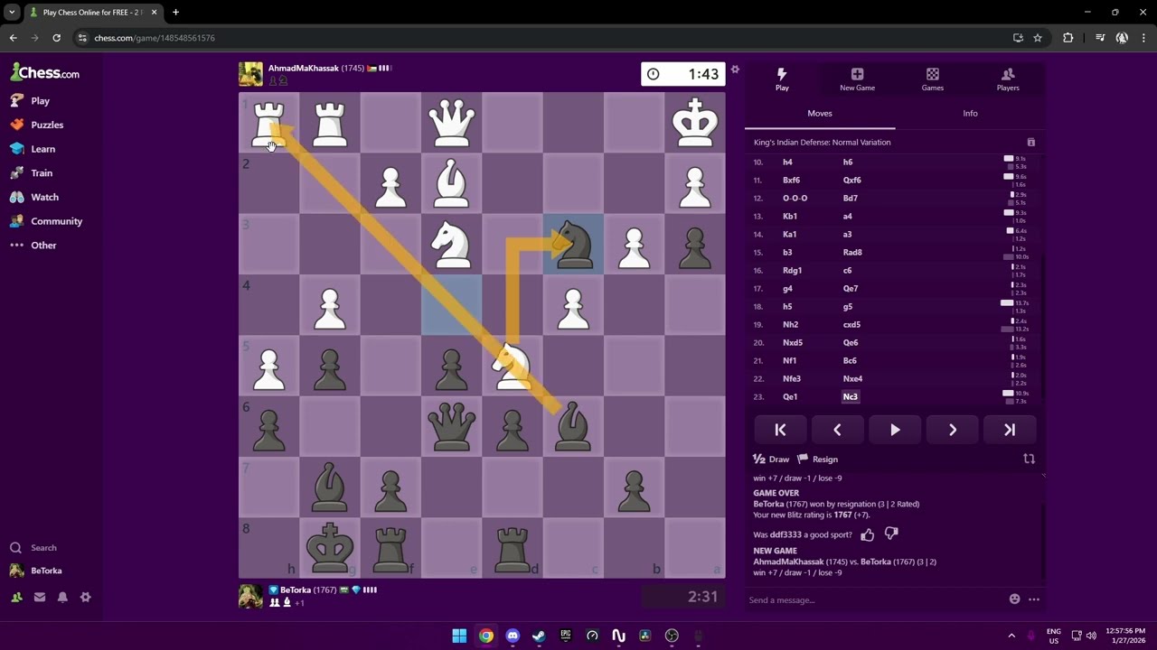 chess road to 2000 pt5 | الطريق لتصنيف 2000 في الشطرنج #5 | عالق في نفس التصنيف، كسروا نفسي  1760!!