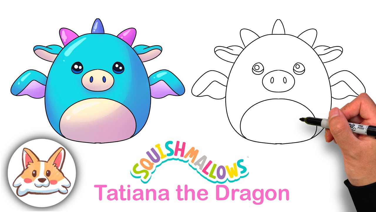 How to Draw Tatiana the Dragon  | Squishmallow