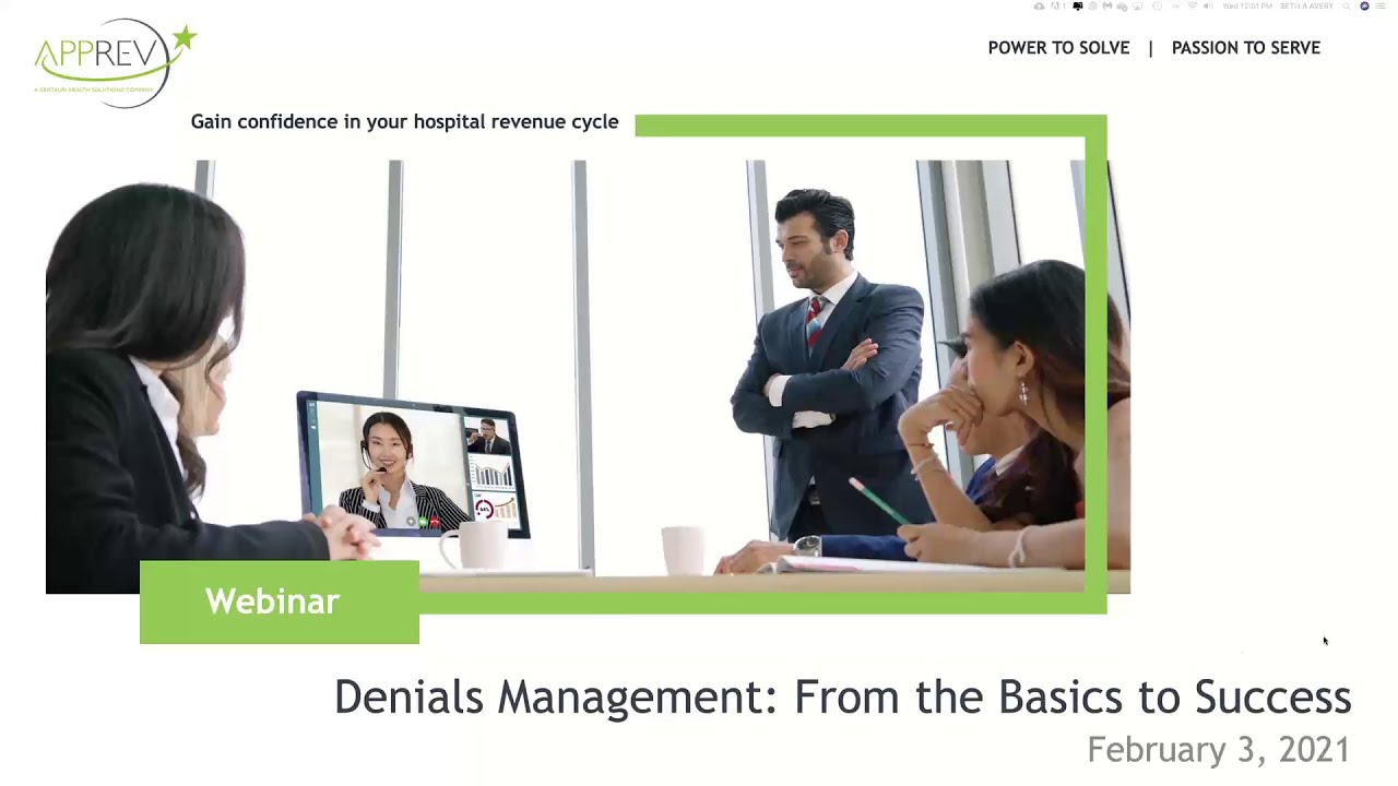WEBINAR: Denials Management  From the Basics to Success