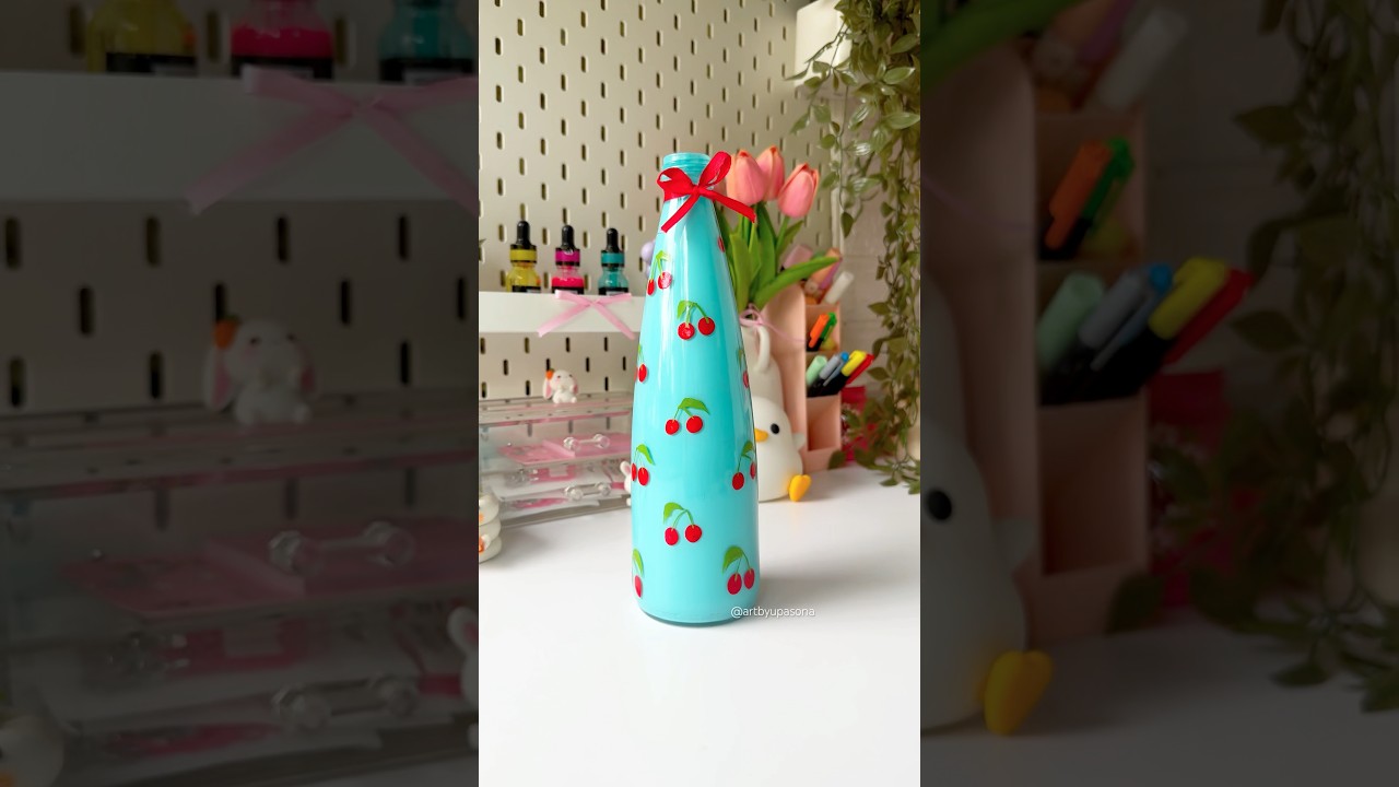 Painting on Glass Bottle 