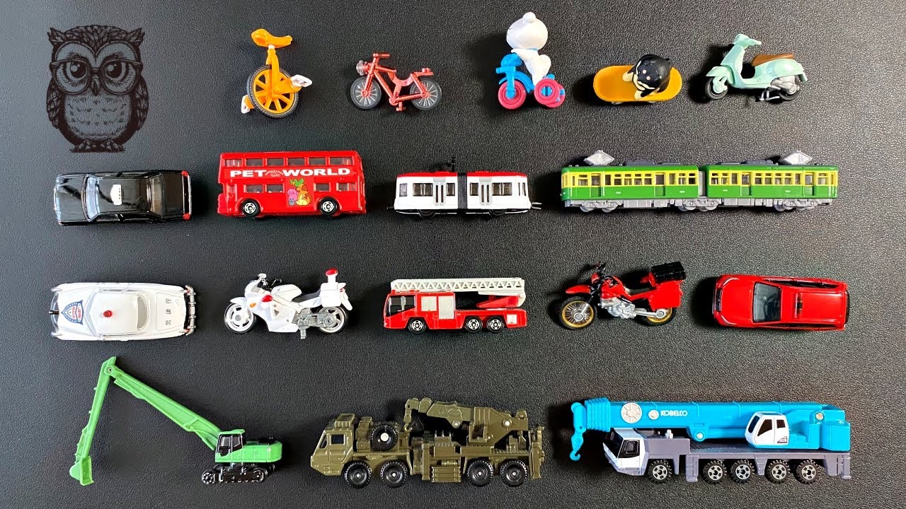 Learning Street Vehicles Names and Sounds with Tomica Siku Cars and Trucks 4