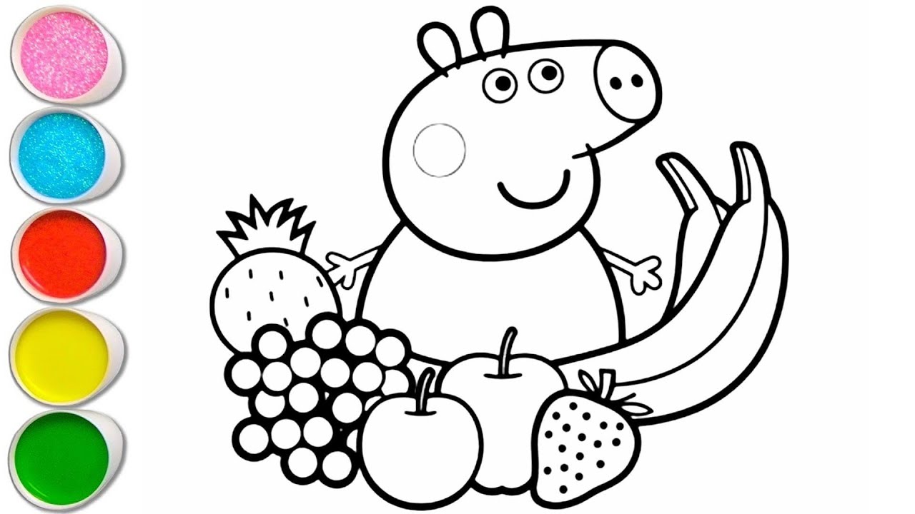 Cute Peppa Pig Drawing for kids, Painting & Coloring for kids, Toddlers | Let's Draw Together