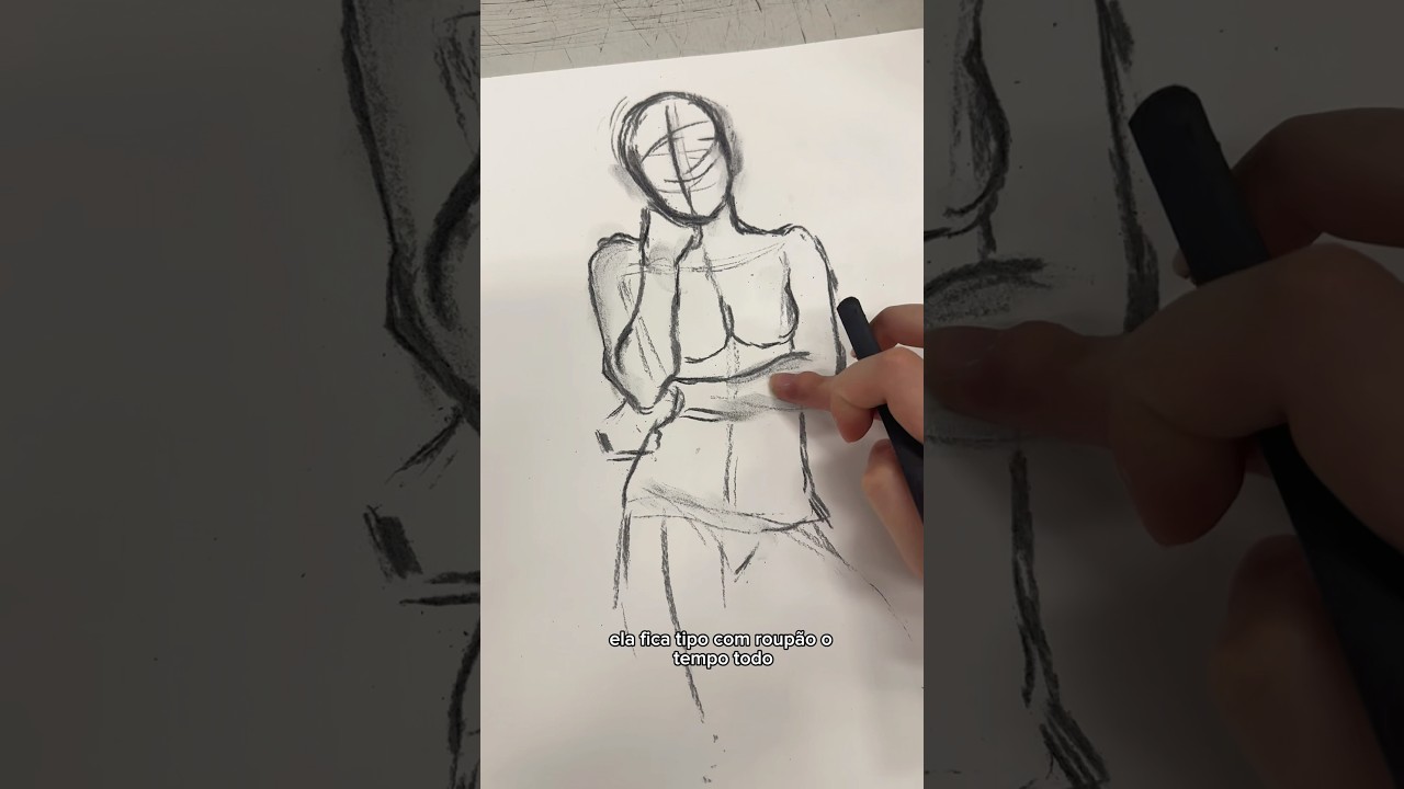 Mais uma aula de modelo vivo !! #arte #desenho #drawing #sketchbook #sketch #artesvisuais #shorts