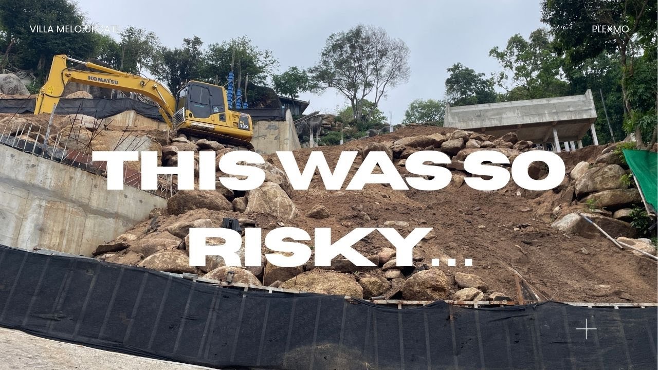 Villa Melo Construction Update: Rain Damage, Risky Excavation & First Terrace Walk l Koh Samui