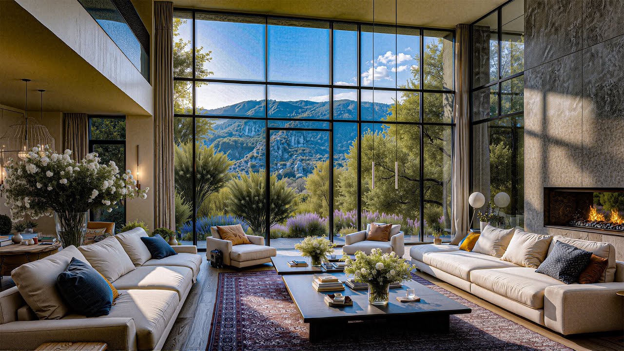 Cozy Jazz Music In A Luxurious Apartment For Relaxation - Spring Jazz And Warm Spring Forest Scenery