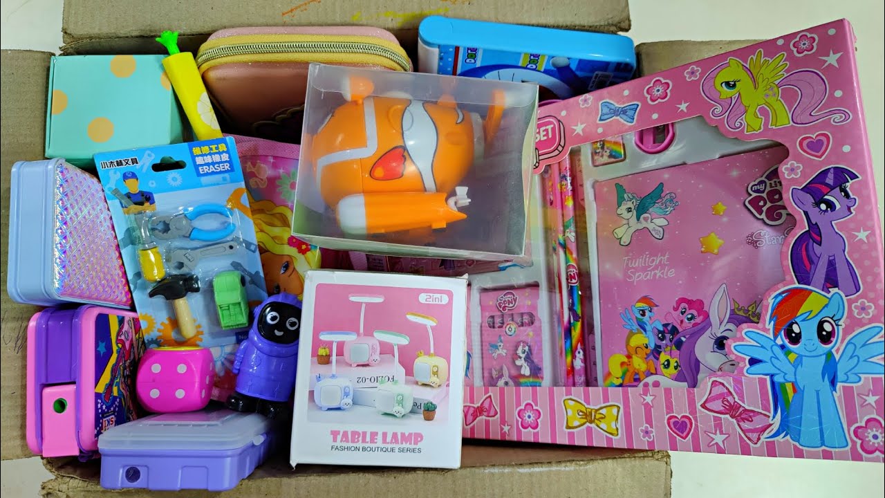 ultimate collection of pencil case, latest stationery, doraemon secret box, unicorn magic box,eraser