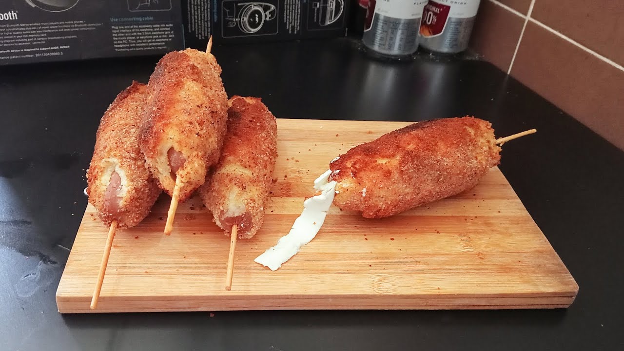 How To Make A cheesy Potato Hot Dog | Without Flour { Korean Hot Dog }