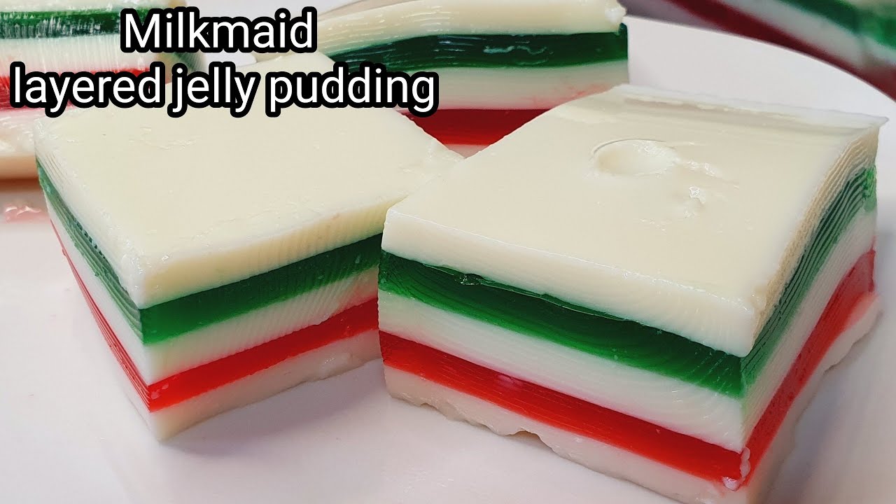 Layered jelly pudding/jelly pudding /dessert recipe /easy pudding recipe/rainbow puddin recipe